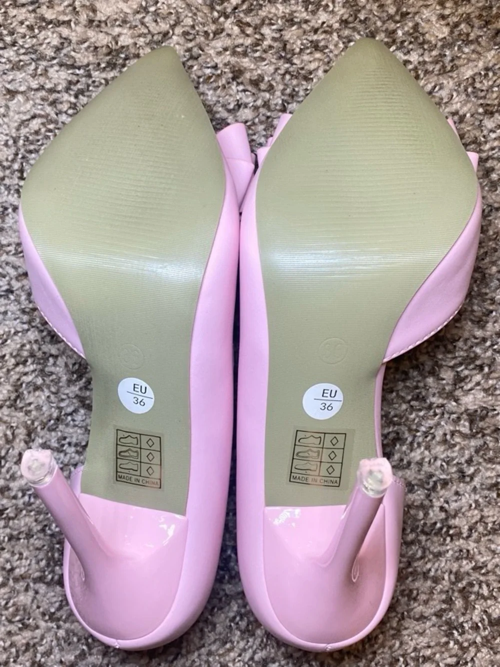 Pink Pointed-Toe Bow Stiletto Heels - Picture 4 of 5